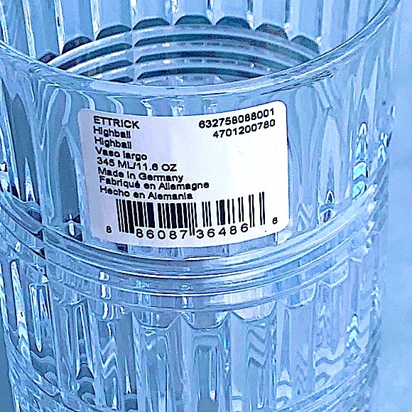 RALPH LAUREN ETTRICK HIGHBALL LEAD CRYSTAL GLASS NEW - Picture 4 of 7